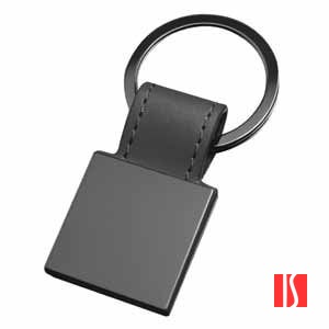 Брелок "Магия черного" квадратный; черный; 7,3х3 см; металл, иск. кожа; лазерная гравировка