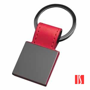 Брелок "Магия черного" квадратный; красный; 7,3х3 см; металл, иск. кожа; лазерная гравировка