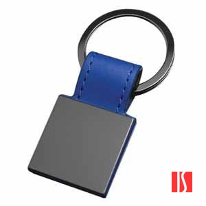 Брелок "Магия черного" квадратный; синий; 7,3х3 см; металл, иск. кожа; лазерная гравировка