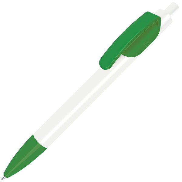 TRIS, ручка шариковая, белый корпус/ярко-зеленый, пластик