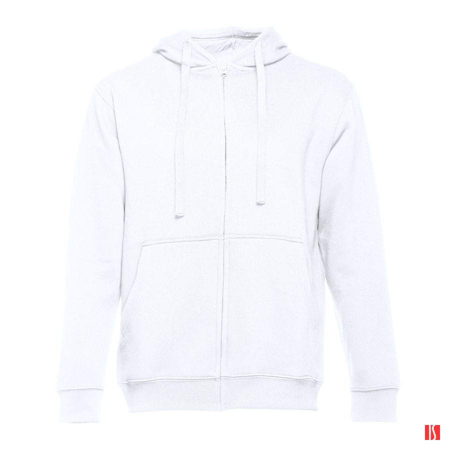 Толстовка мужская с капюшоном на молнии AMSTERDAM, белый, S, 50% хлопок, 50% полиэстер, 320 г/м2