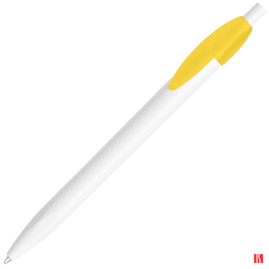 Ручка шариковая X-1 WHITE, белый/желтый непрозрачный клип, пластик
