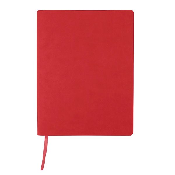 Бизнес-блокнот "Biggy", B5 формат, красный, серый форзац, мягкая обложка, в клетку