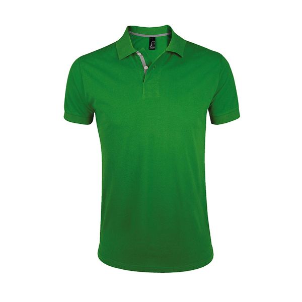 Рубашка поло мужская "Portland Men" зеленый, серый_S, 100% х/б, 200г/м2