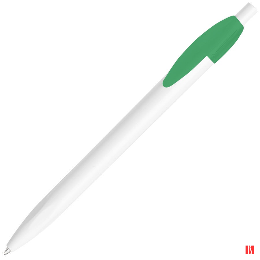 Ручка шариковая X-1 WHITE, белый/зеленый непрозрачный клип, пластик