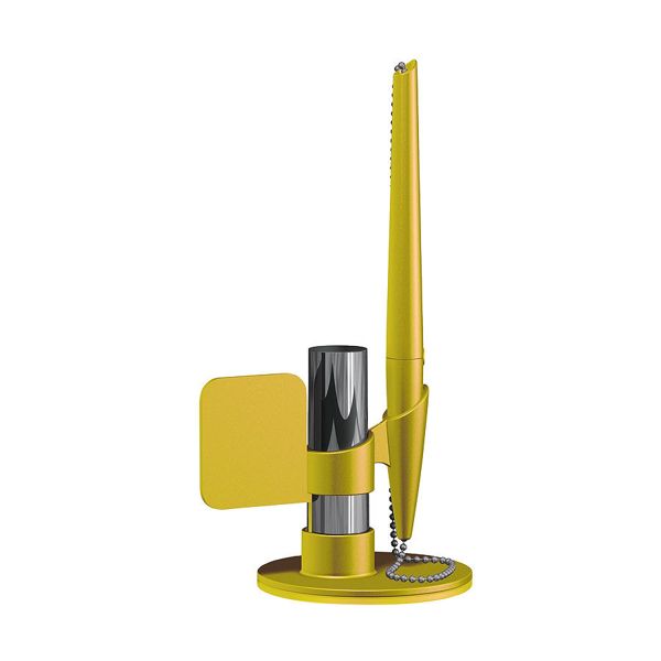 Купить FLAG, ручка шариковая с держателем, желтый, пластик FLAG, ручка шариковая с держателем, желтый, пластик