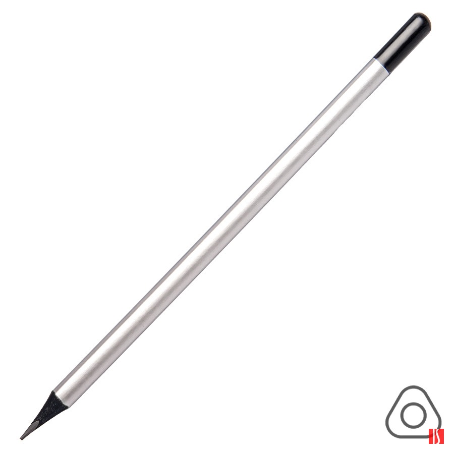 Карандаш чернографитный трехгранный IMAGE, HB, серебристый/черный, дерево