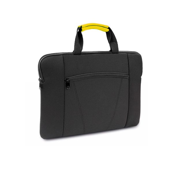 Конференц-сумка XENAC, черный/желтый, 38 х 27 см, 100% полиэстер