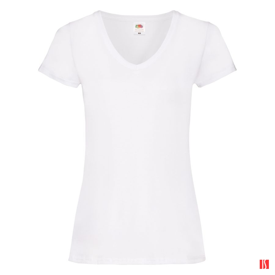 Футболка "Lady-Fit V-Neck T", белый_L, 95% х/б, 5% эластан, 200 г/м2