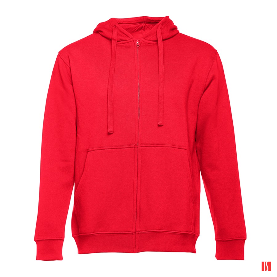 Толстовка мужская с капюшоном на молнии AMSTERDAM, красный, S, 50% хлопок, 50% полиэстер, 320 г/м2