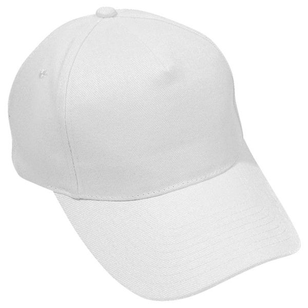 Бейсболка "Premium S", 5 клиньев, металлическая застежка; белый; 100% хлопок;плотность 350 г/м2