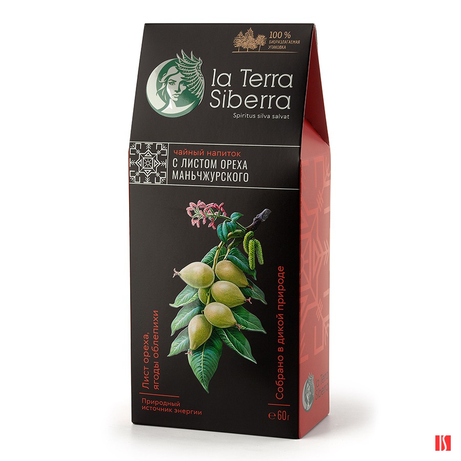 Чайный напиток со специями из серии "La Terra Siberra" с листом ореха маньчжурского 60 гр.