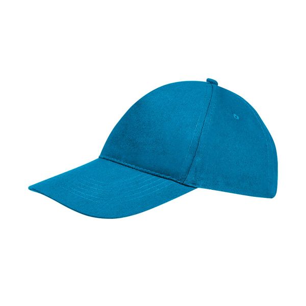 Купить Бейсболка "SUNNY", 5 клиньев, застежка на липучке, бирюзовый, 100% хлопок, плотность 180 г/м2 Бейсболка "SUNNY", 5 клиньев, застежка на липучке, бирюзовый, 100% хлопок, плотность 180 г/м2