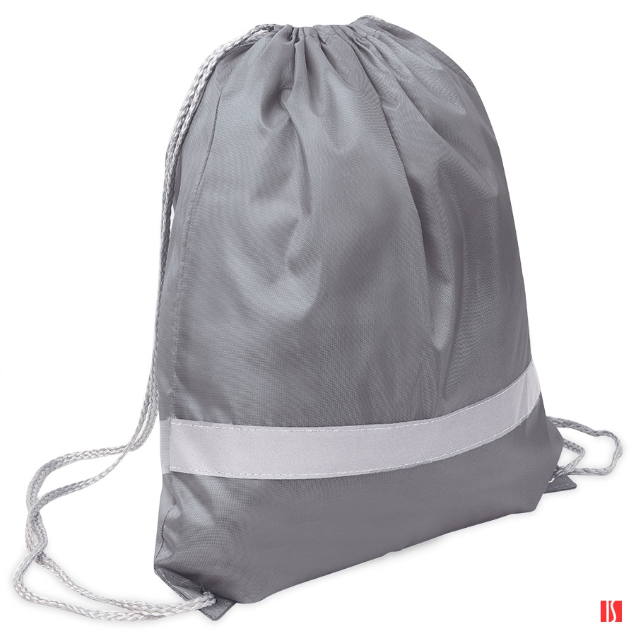 Рюкзак мешок со светоотражающей полосой RAY, серый, 35*41 см, полиэстер 210D