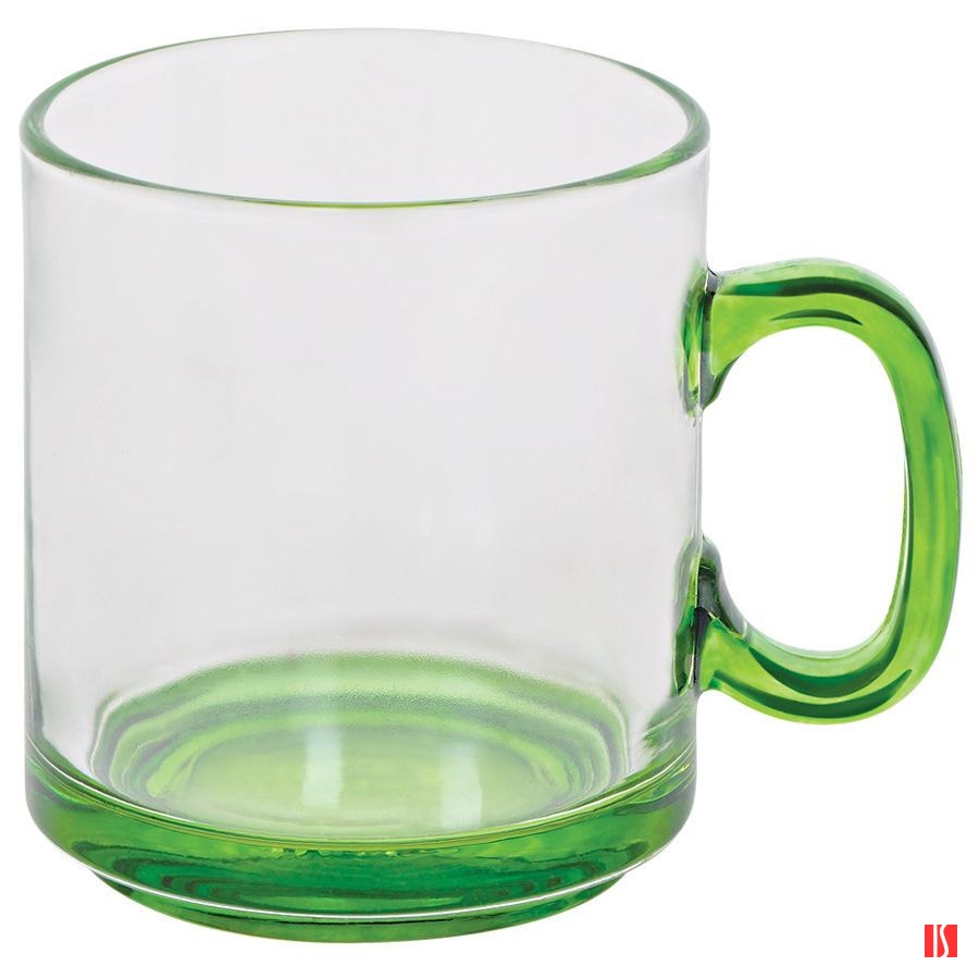 Кружка "Joyful",прозрачная с зеленым,300мл,стекло