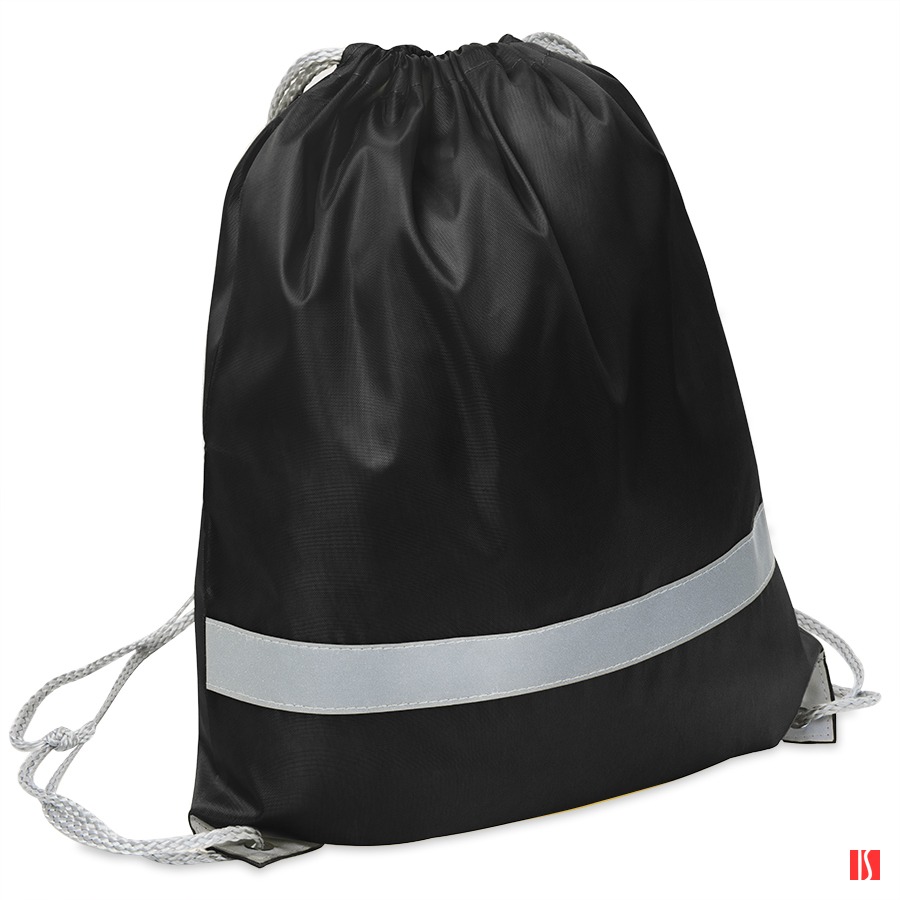 Рюкзак мешок со светоотражающей полосой RAY, черный, 35*41 см, полиэстер 210D