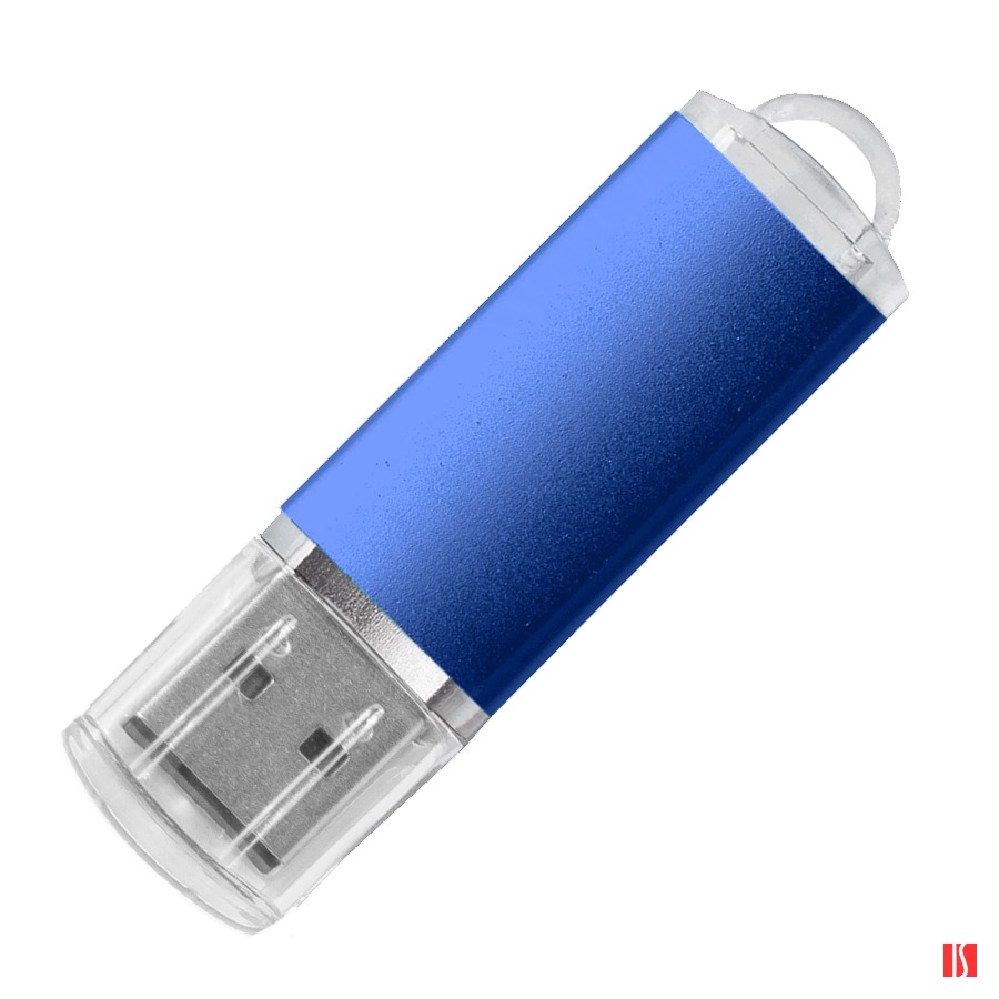 USB flash-карта ASSORTI (32Гб), синяя, 5,8х1,7х0,8 см, металл