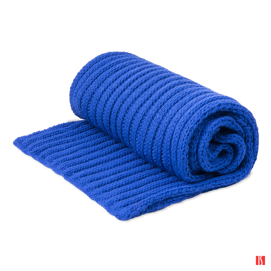 Шарф вязаный НАСВЯЗИ©, синий, 30% шерсть,70% акрил