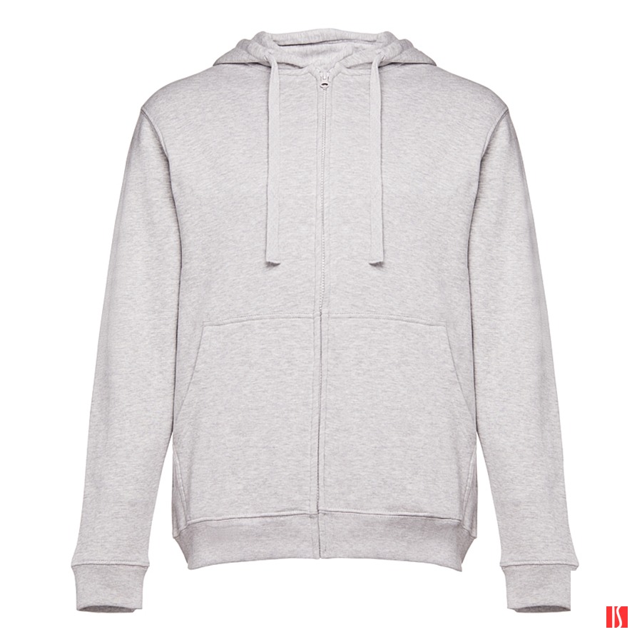 Толстовка мужская с капюшоном на молнии AMSTERDAM, серый меланж, S, 50% хлопок, 50% п/э, 320 г/м2