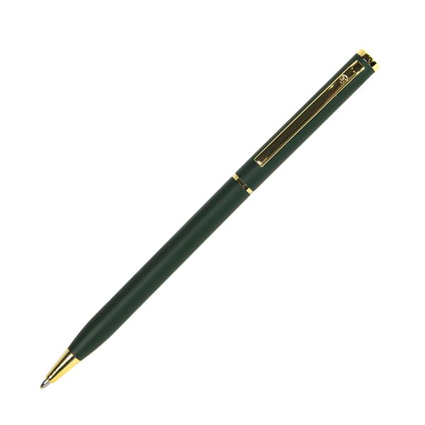 SLIM, ручка шариковая, зеленый/золотистый, металл