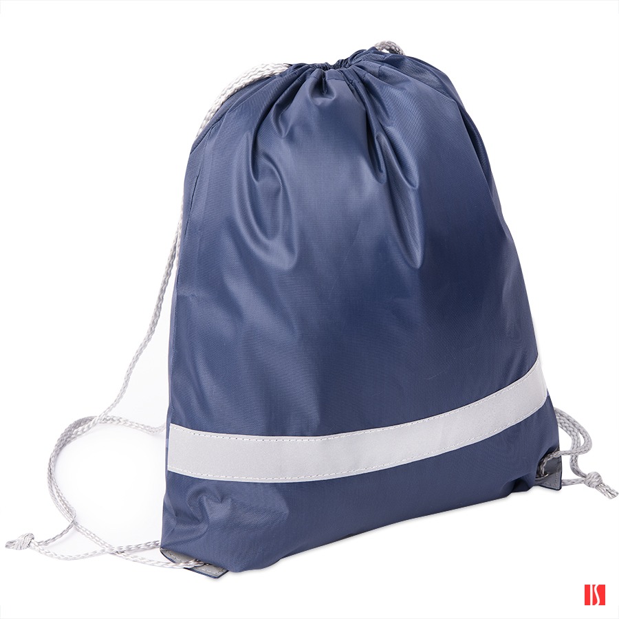 Рюкзак мешок со светоотражающей полосой RAY, тёмно-синий, 35*41 см, полиэстер 210D