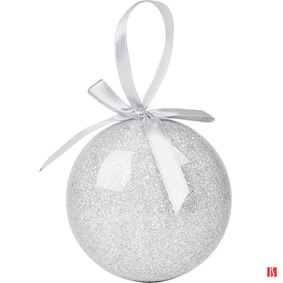 Елочное украшение ПРАЗДНИК, плоское, белый, пластик, D8 см,