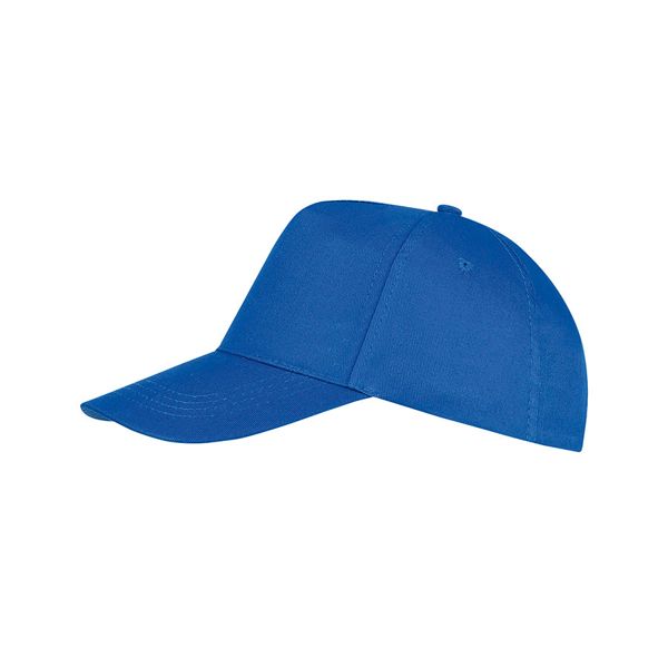 Купить Бейсболка "BUZZ", 5 клиньев, застежка на липучке, ярко-синий, 100% хлопок, плотность 150 г/м2 Бейсболка "BUZZ", 5 клиньев, застежка на липучке, ярко-синий, 100% хлопок, плотность 150 г/м2