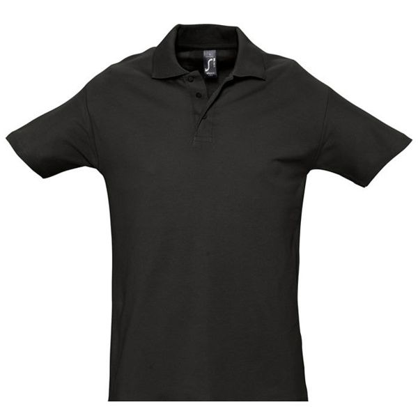 Рубашка поло мужская SPRING II,черный,3XL,100% хлопок, 210/м2
