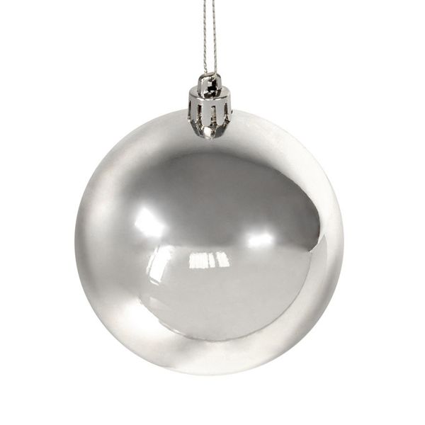 Шар новогодний Gloss, диаметр 8 см., пластик,серебро