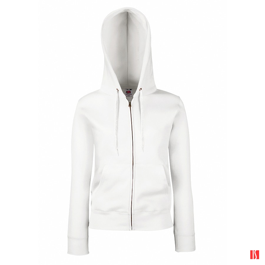 Толстовка "Lady-Fit Hooded Sweat Jacket", белый_XL, 75% х/б, 25% п/э, 280 г/м2