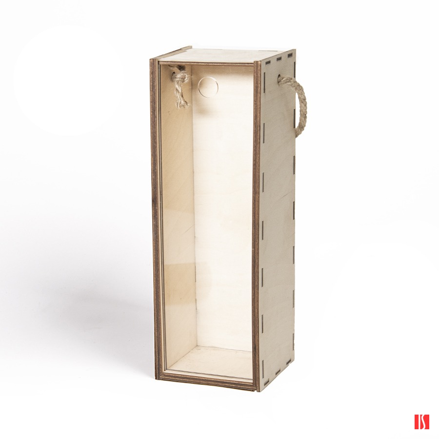 Ящик подарочный WINOTEKA с ручкой, светлое дерево, акрил, 34,5 х 11,5 х 11 см