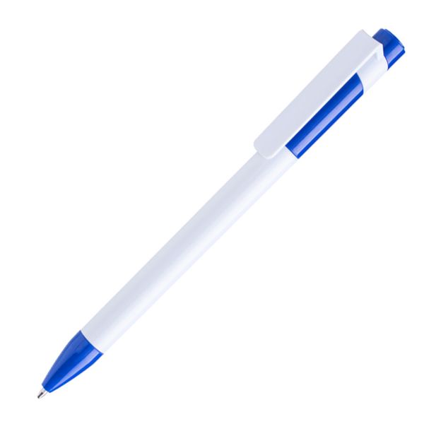 Ручка шариковая MAVA, белый/темно-синий, пластик