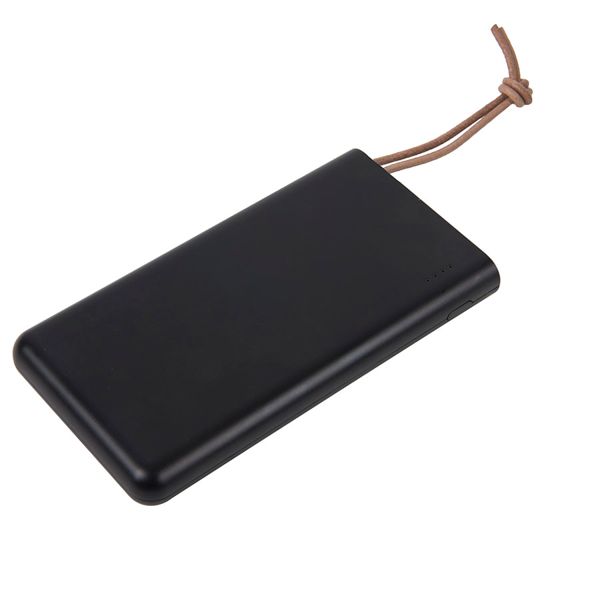 Универсальный аккумулятор STRAP (10000mAh), черный с коричневым, 6,9х13,2х1,5 см, пластик, шт