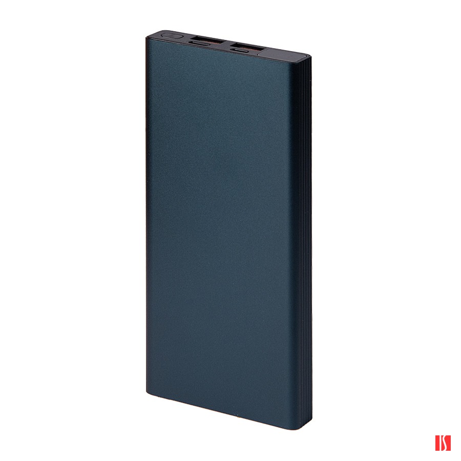 Универсальный аккумулятор OMG Iron line 10 (10000 мАч), металл, синий, 14,7х6.6х1,5 см