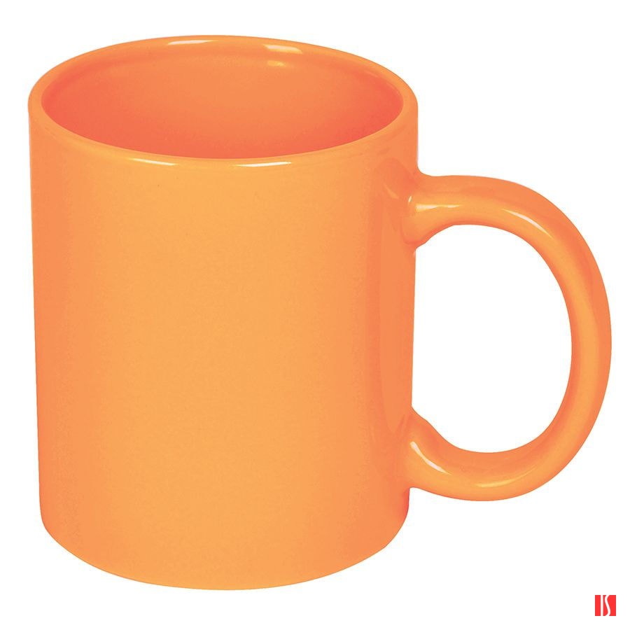 Кружка BASIC, 320мл, оранжевый, тонкая керамика