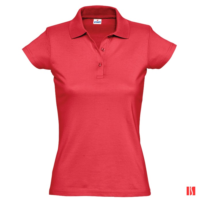 Поло "Miss Style" джерси, 100% хлопок, 170 г/м2, красный_M