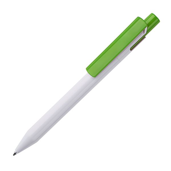 Ручка шариковая Zen, белый/лаймовый, пластик