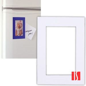 Фоторамка магнитная; белая; 11,5х16,5х0,1см для фото 9х13см; пластик,бумага