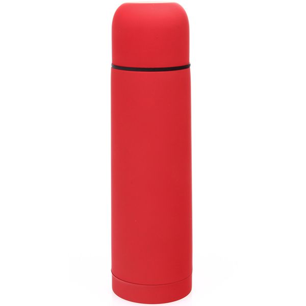 Термос вакуумный "Flask",сталь с покрытием софт тач, красный, 500 мл.