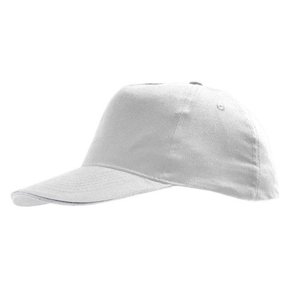 Купить Бейсболка "SUNNY", 5 клиньев, застежка на липучке, белый, 100% хлопок, плотность 180 г/м2 Бейсболка "SUNNY", 5 клиньев, застежка на липучке, белый, 100% хлопок, плотность 180 г/м2