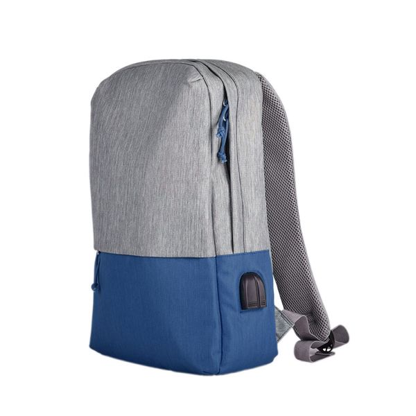 Рюкзак "Beam", серый/ярко-синий, 44х30х10 см, ткань верха: 100% полиамид, подкладка: 100% полиэстер