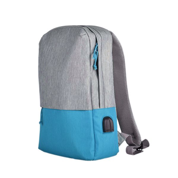 Рюкзак "Beam", серый/голубой, 44х30х10 см, ткань верха: 100% полиамид, подкладка: 100% полиэстер