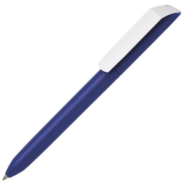 Ручка шариковая FLOW PURE, синий корпус/белый клип, пластик