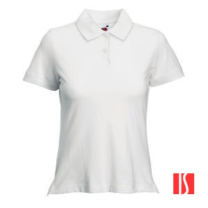 Поло "Lady-Fit Polo", белый_L, 97% х/б, 3% эластан, 210 г/м2