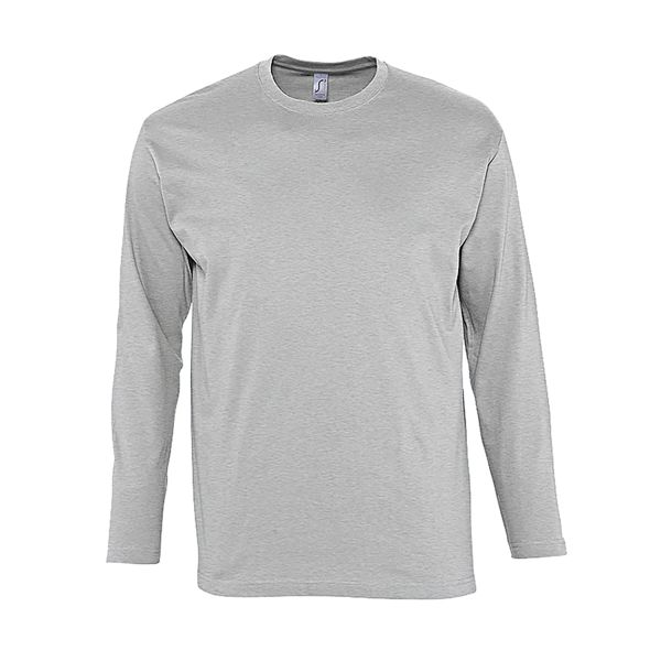 Футболка мужская с длинным рукавом MONARCH, серый меланж, S, 85% хлопок, 15% вискоза, 150 г/м2