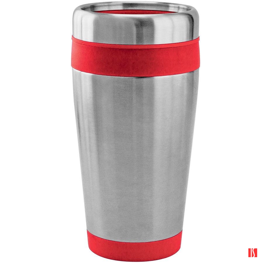 Термокружка дорожная с крышкой "Хит"; 450 мл; красный, металл; лазерная гравировка