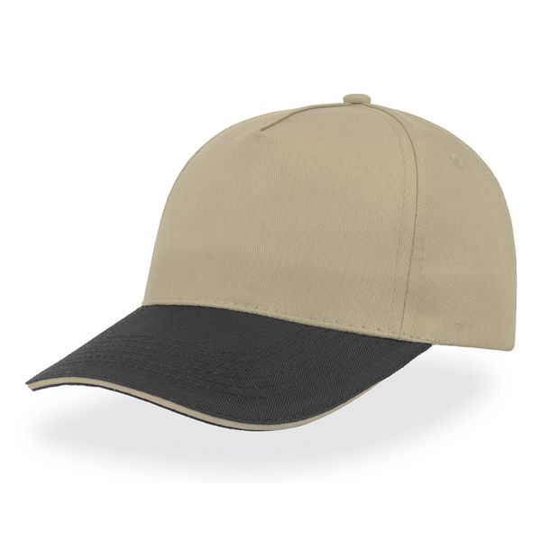 Купить Бейсболка "START FIVE SANDWICH", 5 клиньев, застежка на липучке,беж/т.синий, 100% хлопок, 160 г/м2 Бейсболка "START FIVE SANDWICH", 5 клиньев, застежка на липучке,беж/т.синий, 100% хлопок, 160 г/м2