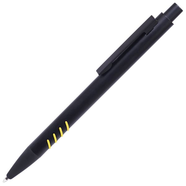 TATTOO, ручка шариковая, черный с желтыми вставками grip, металл