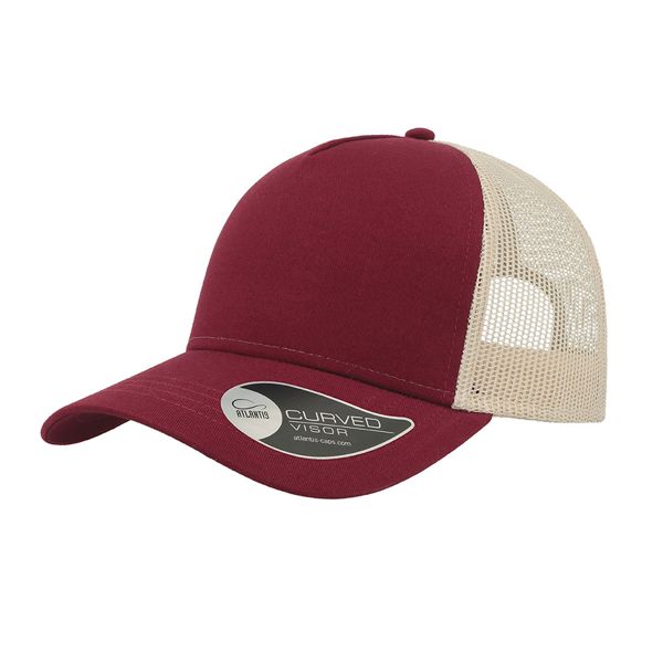 Купить Бейсболка "RAPPER COTTON", 5 клиньев, бордовый/бежевый, пласт. заст., 100% хлопок, 100% п/э,180 г/м2 Бейсболка "RAPPER COTTON", 5 клиньев, бордовый/бежевый, пласт. заст., 100% хлопок, 100% п/э,180 г/м2