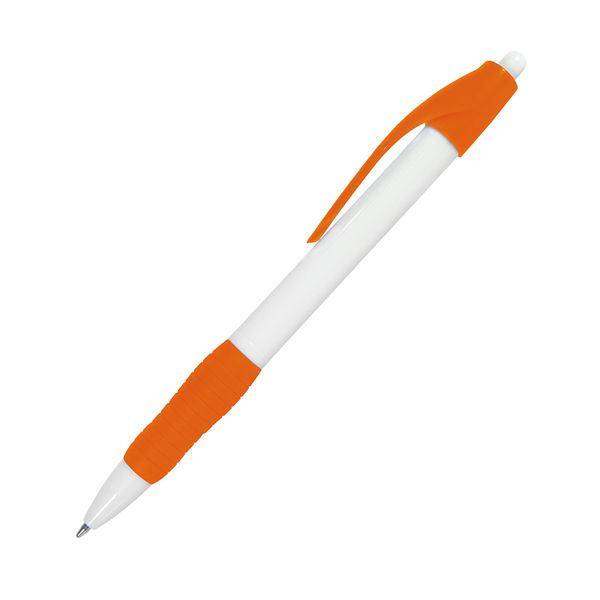 N4, ручка шариковая с грипом, белый/оранжевый, пластик